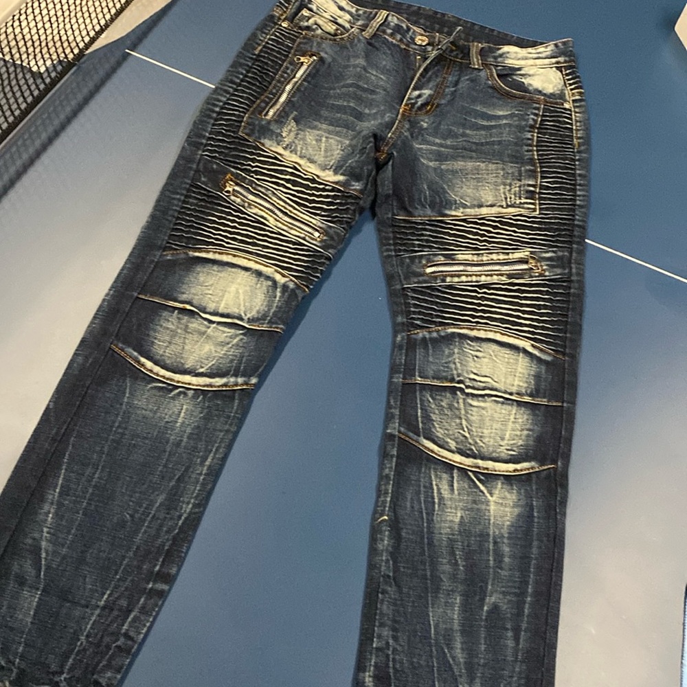 men's jeans, motorcycle, club wear, everyday jeans size 33x 34